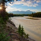Sun down at Athabasca River, Jasper