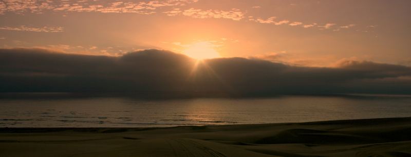 Sun down at Atlantic Ocean