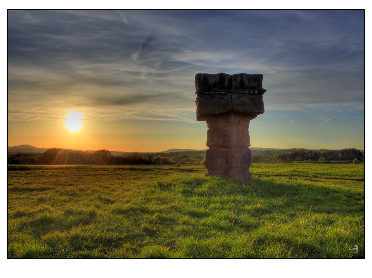 sun down over stone