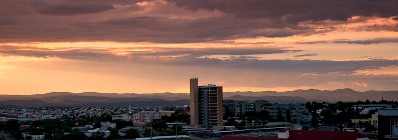 Sun down over Windhoek