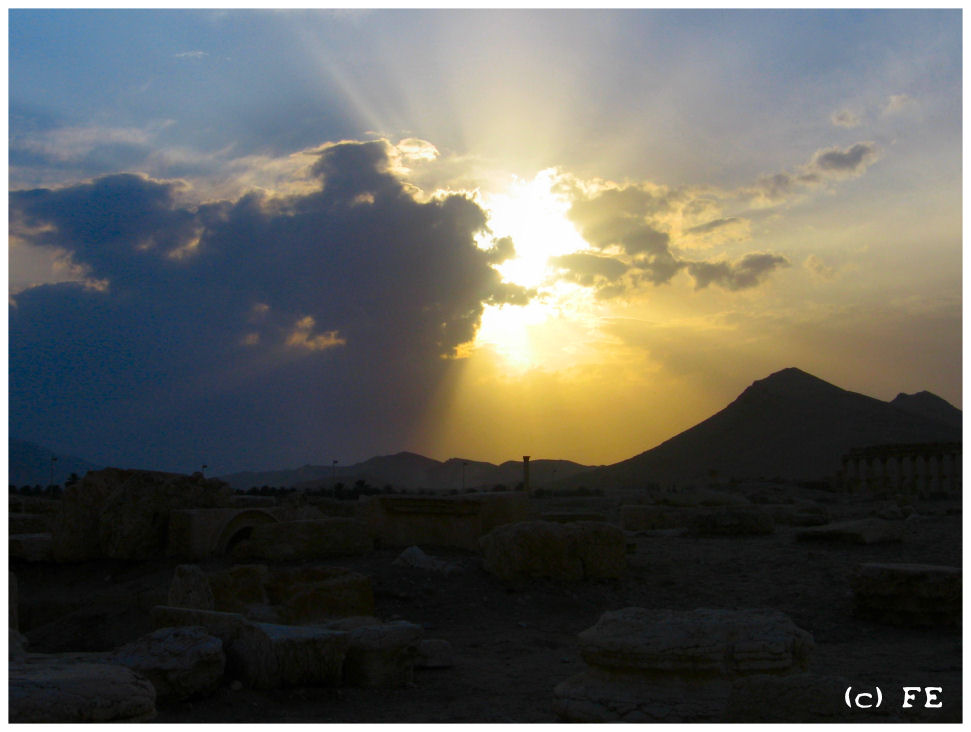 Sun fighting Clouds - The Desert of Palmyra