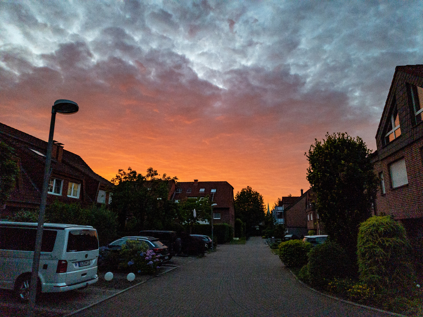 sun goes down in Recklinghausen