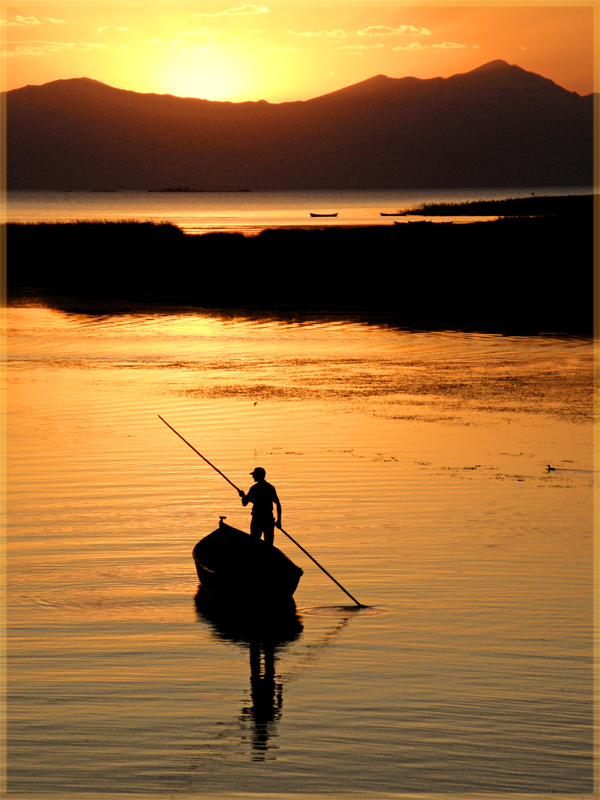 sun in the lake...