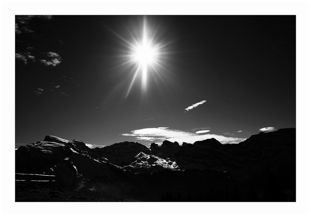 Sun over Titlis Mountain