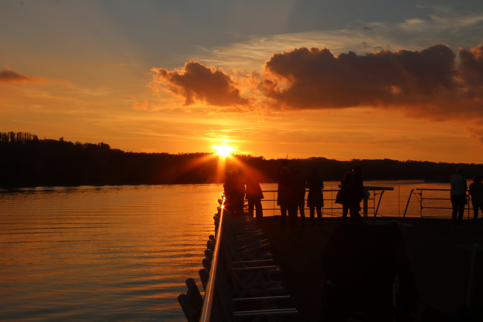 sun-set auf dem oberdeck