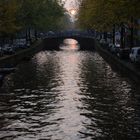 Sun setting on a canal