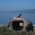 sunbath on a bunker in Pogradec, albania