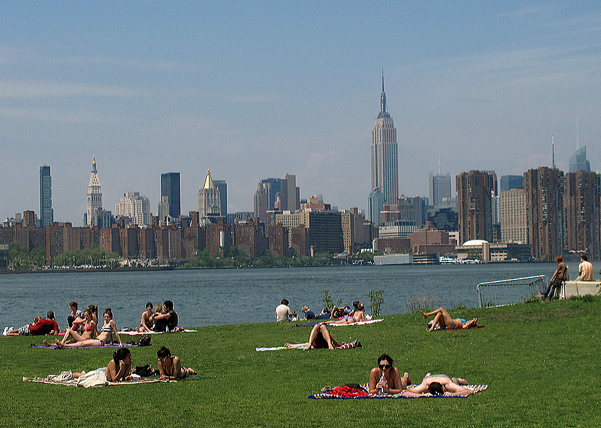 Sunbathing at the East River