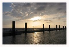 sunbeams and pier