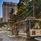 Sunbeams shine on Cable Car 