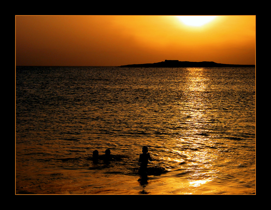 sundown at Estoril Beach