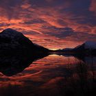 Sundown in western Norway on the darkest day of the year
