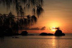 sundown on Mahé, Seychelles islands