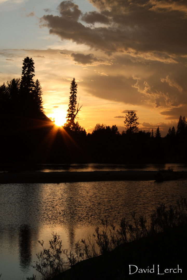 sundown on the upper fraser river