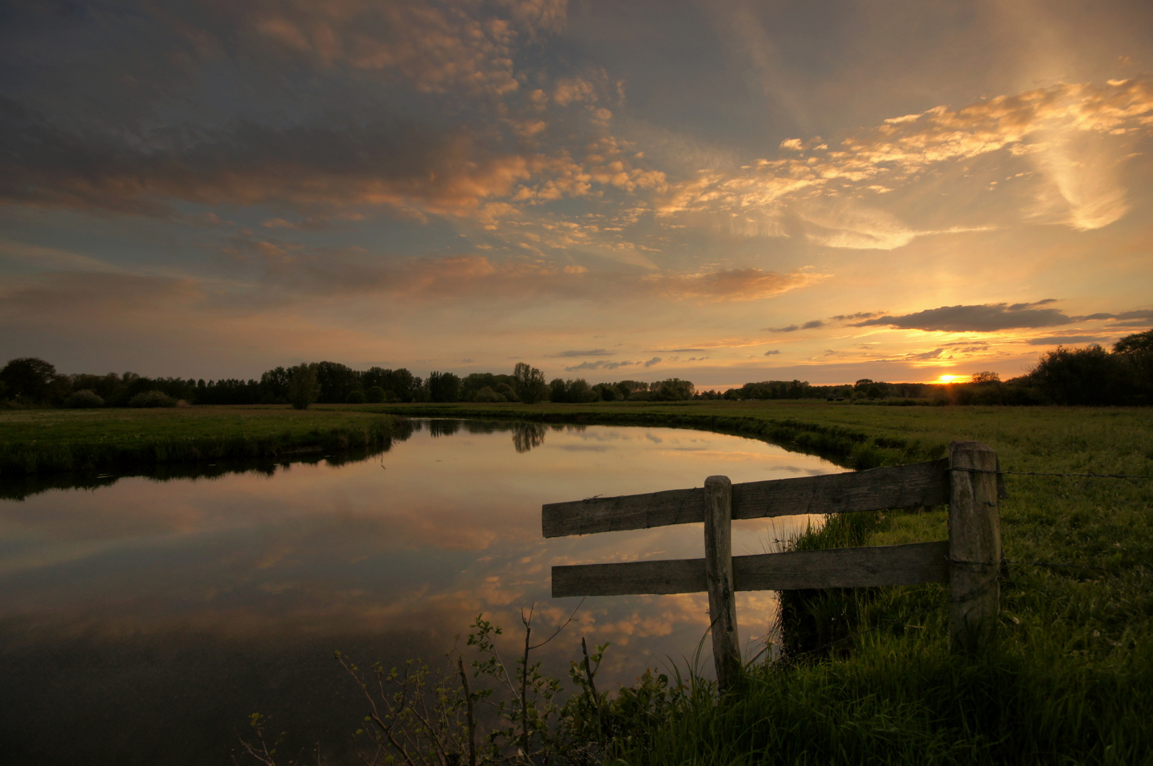 Sundown over the brook