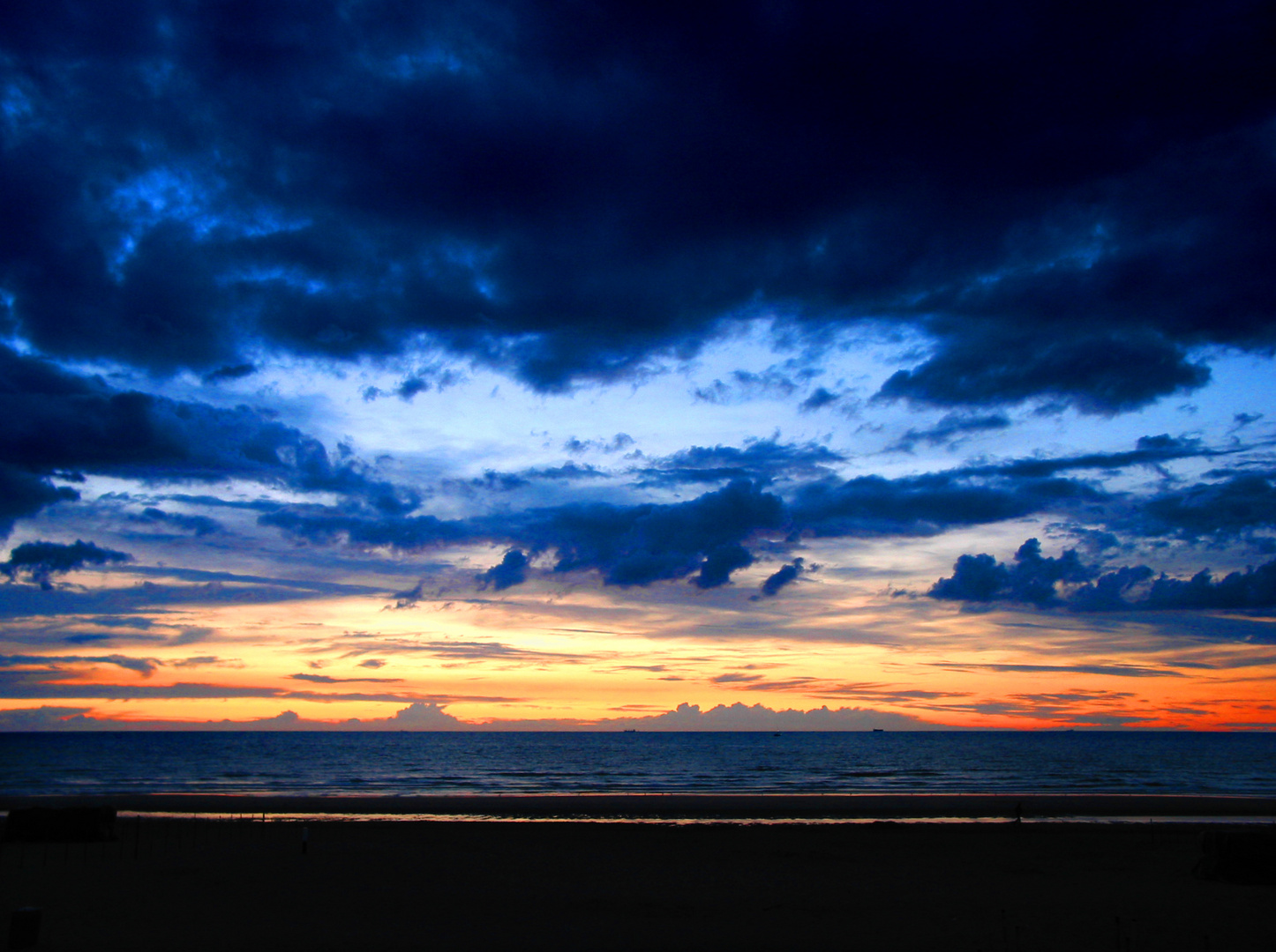 Sundown over the Nordsea in Belgium