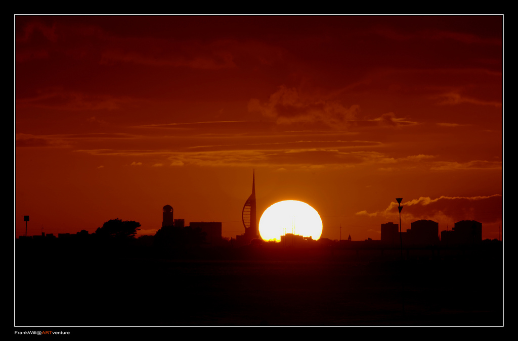 Sundown Portsmouth with Spinnaker Tower