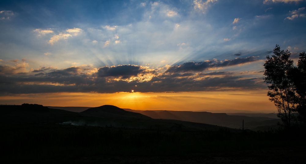 Sundown über den Drakensbergen