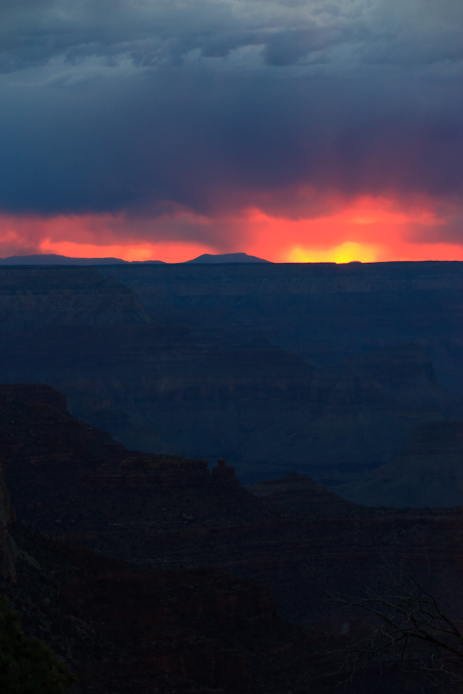 sundown with rain