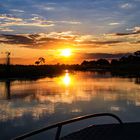 Sundowner auf dem Okavango