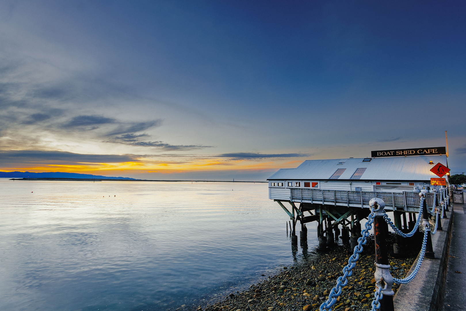 Sundowner im Boat Shed Cafe 