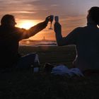 Sundowner mit Blick auf den Westerhever Leuchtturm 