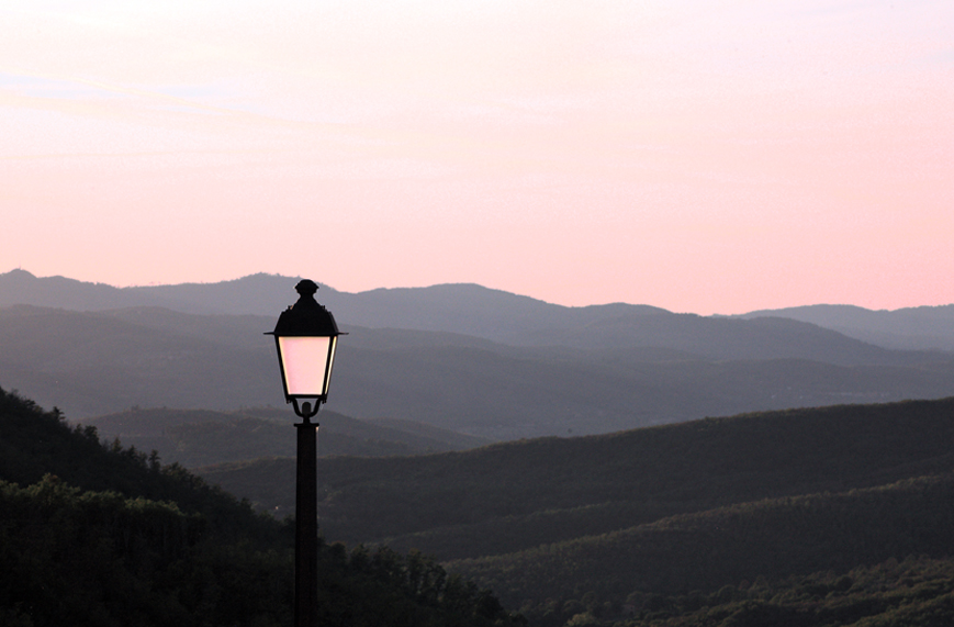 Sunlight in the street lamp