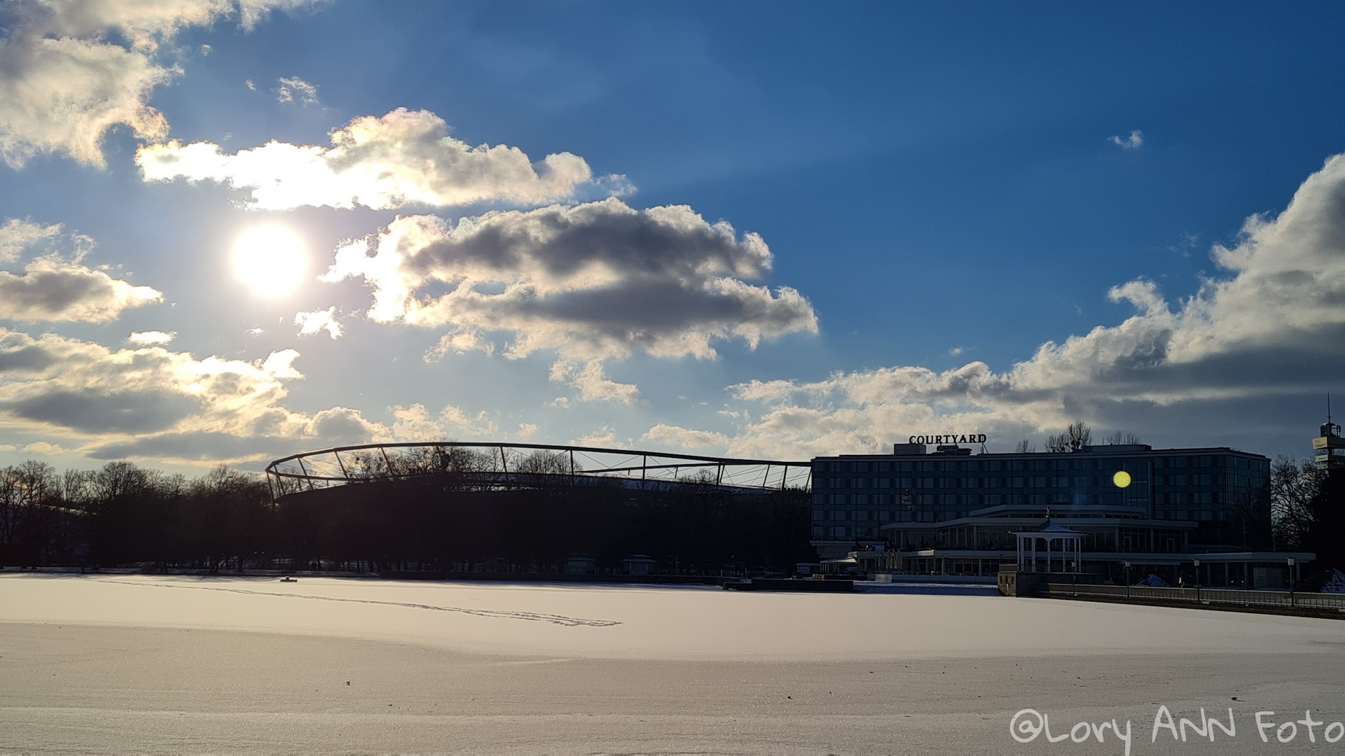 Sunlight on the frozen Lake 