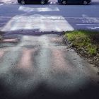 Sunlight reflection from window to road