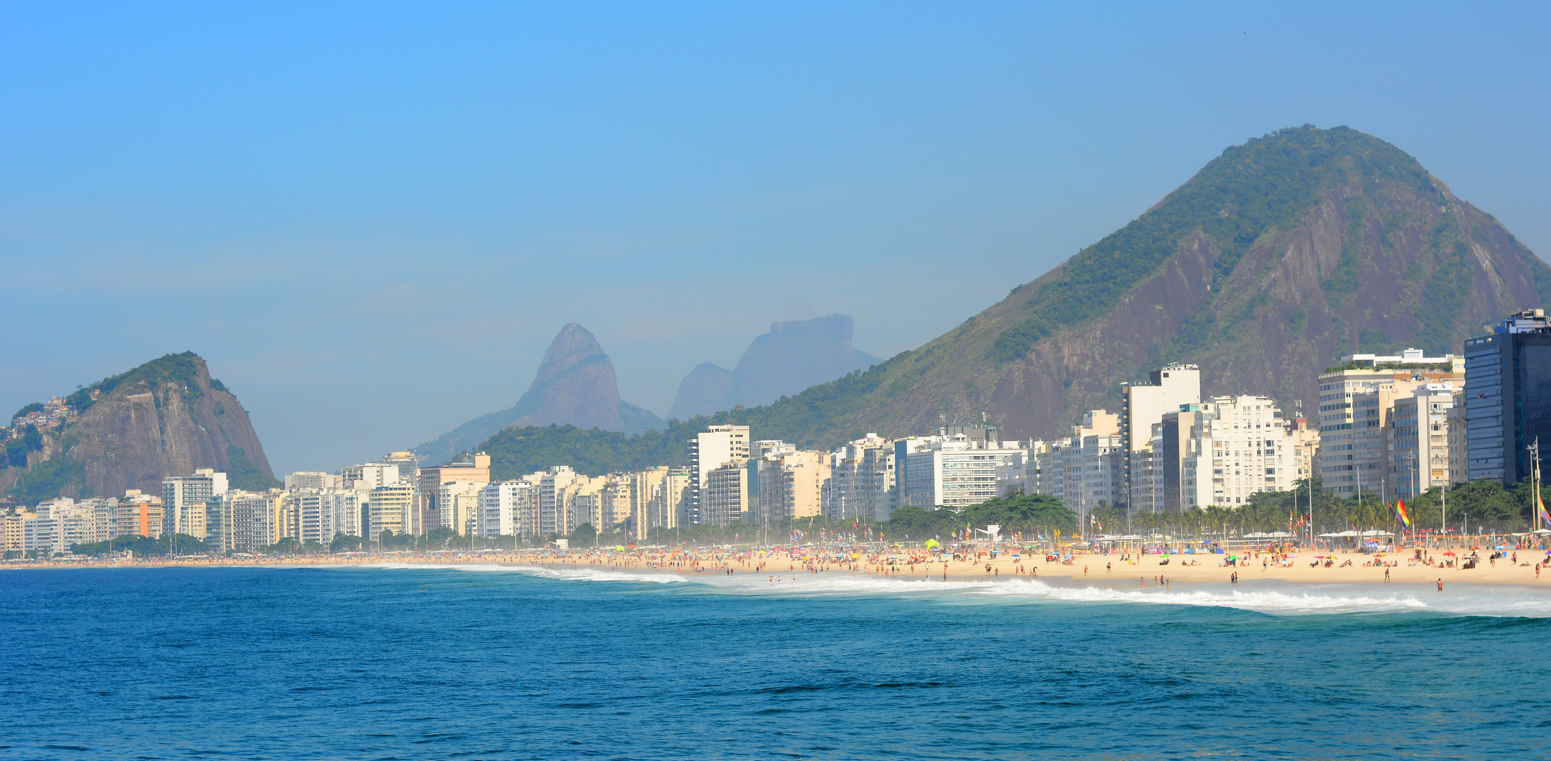 Sunny and hot Copacabana beach