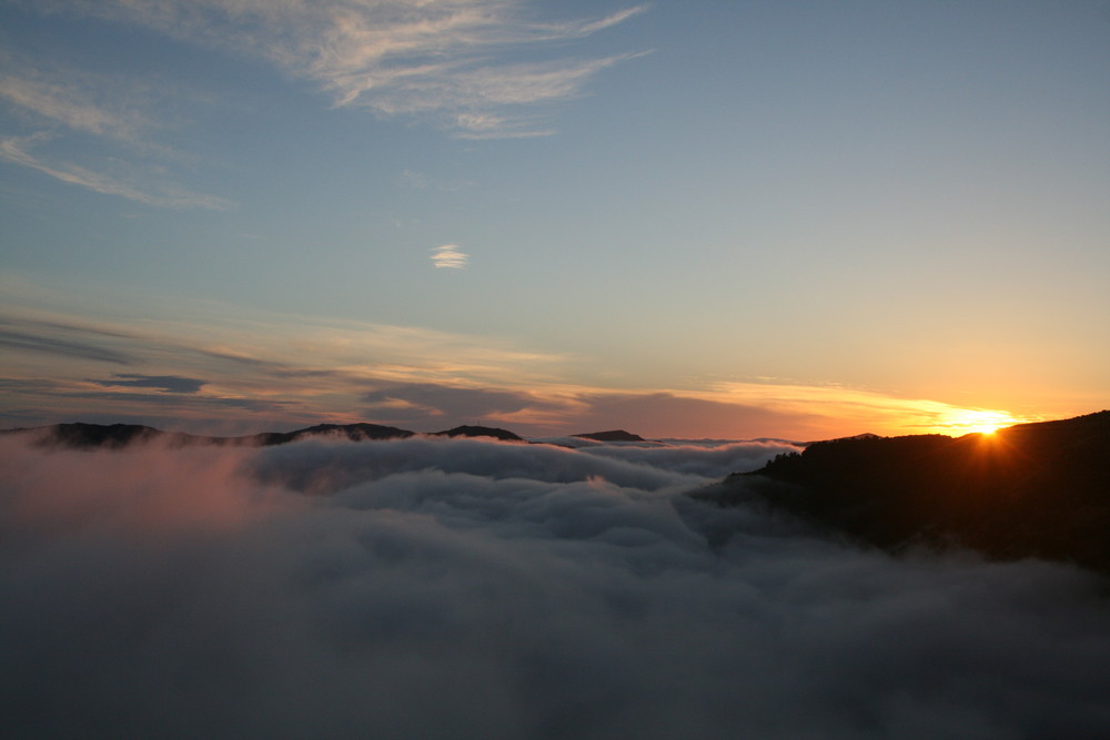 Sunrise above the clouds