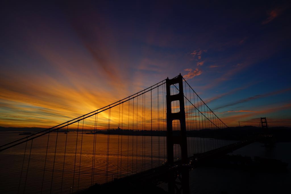 Sunrise an der Golden Gate SF