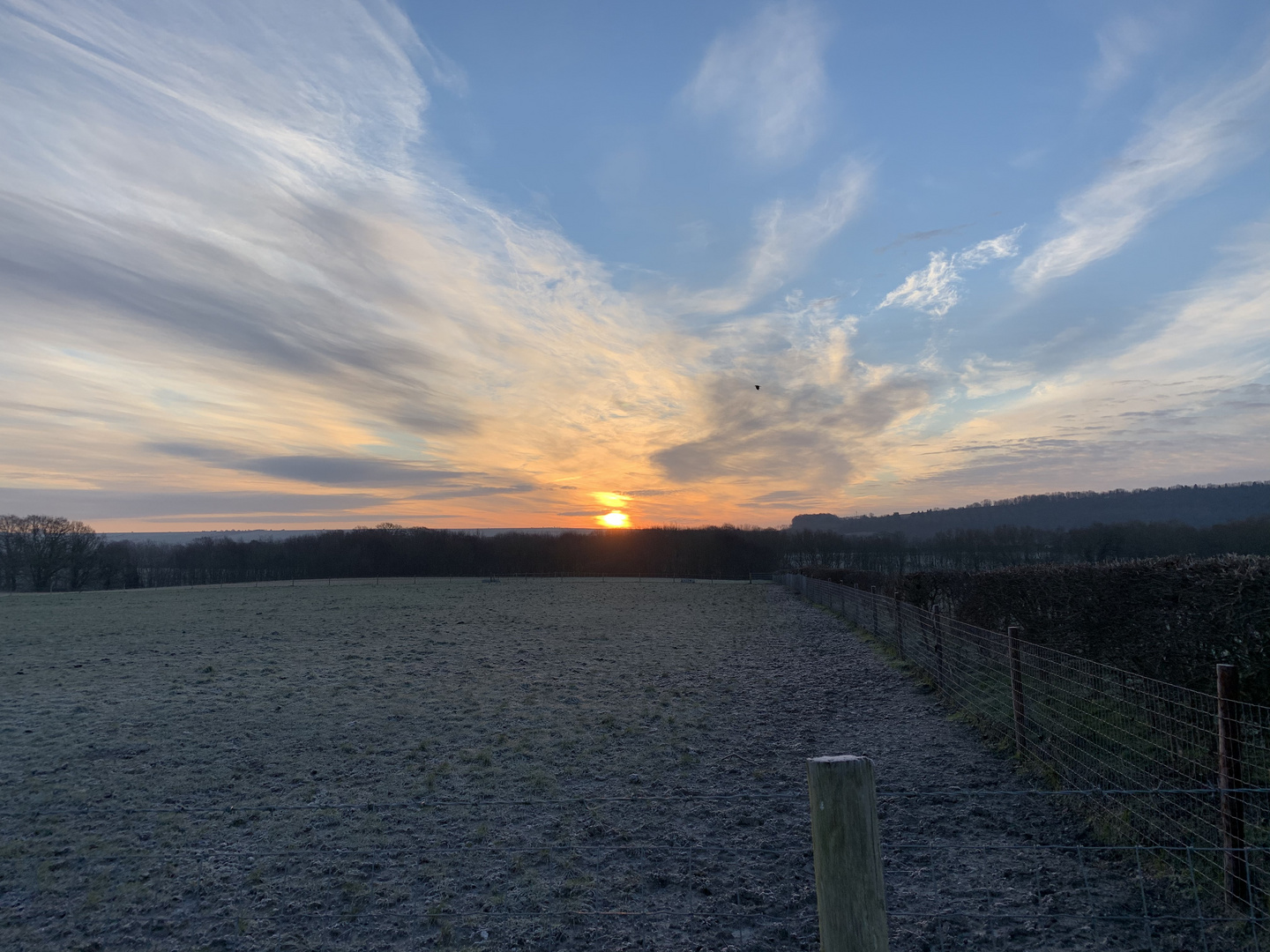 Sunrise and fields