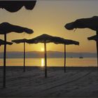 Sunrise and plage of Poetto