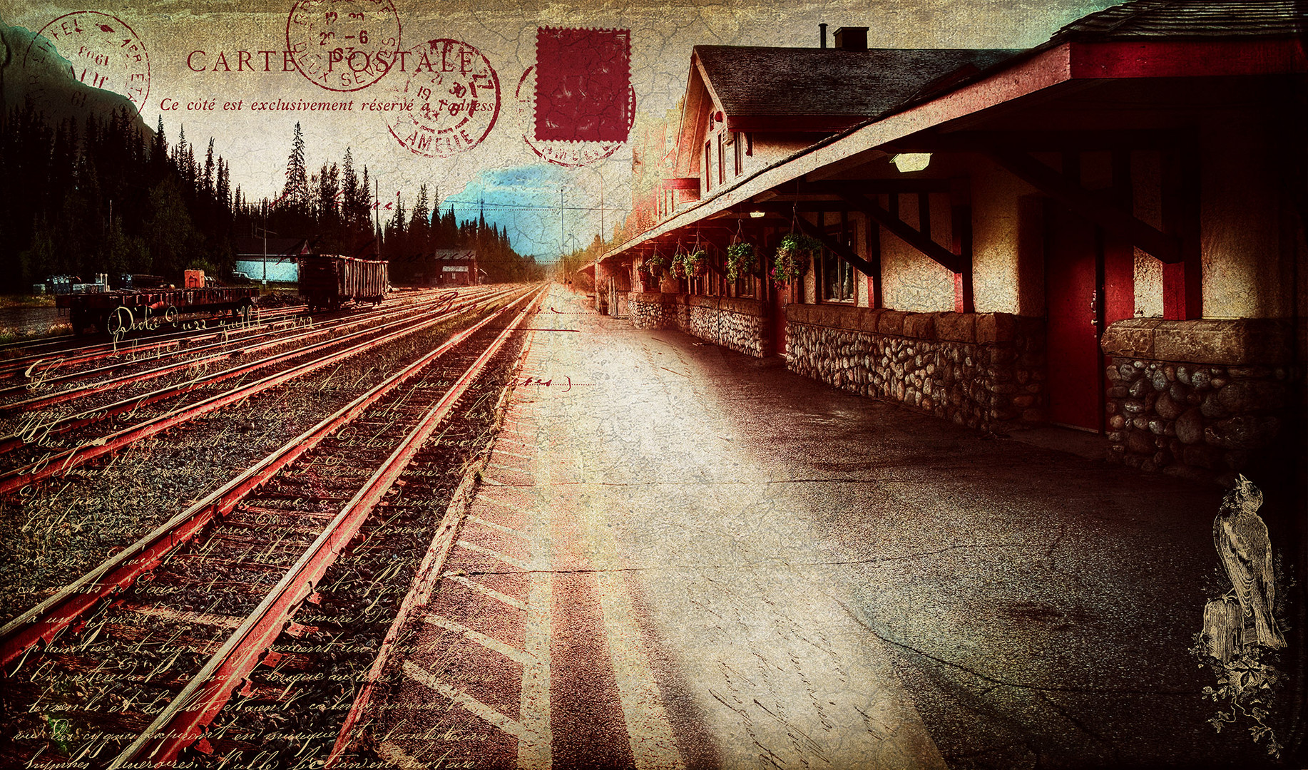 Sunrise at Banff Train Station