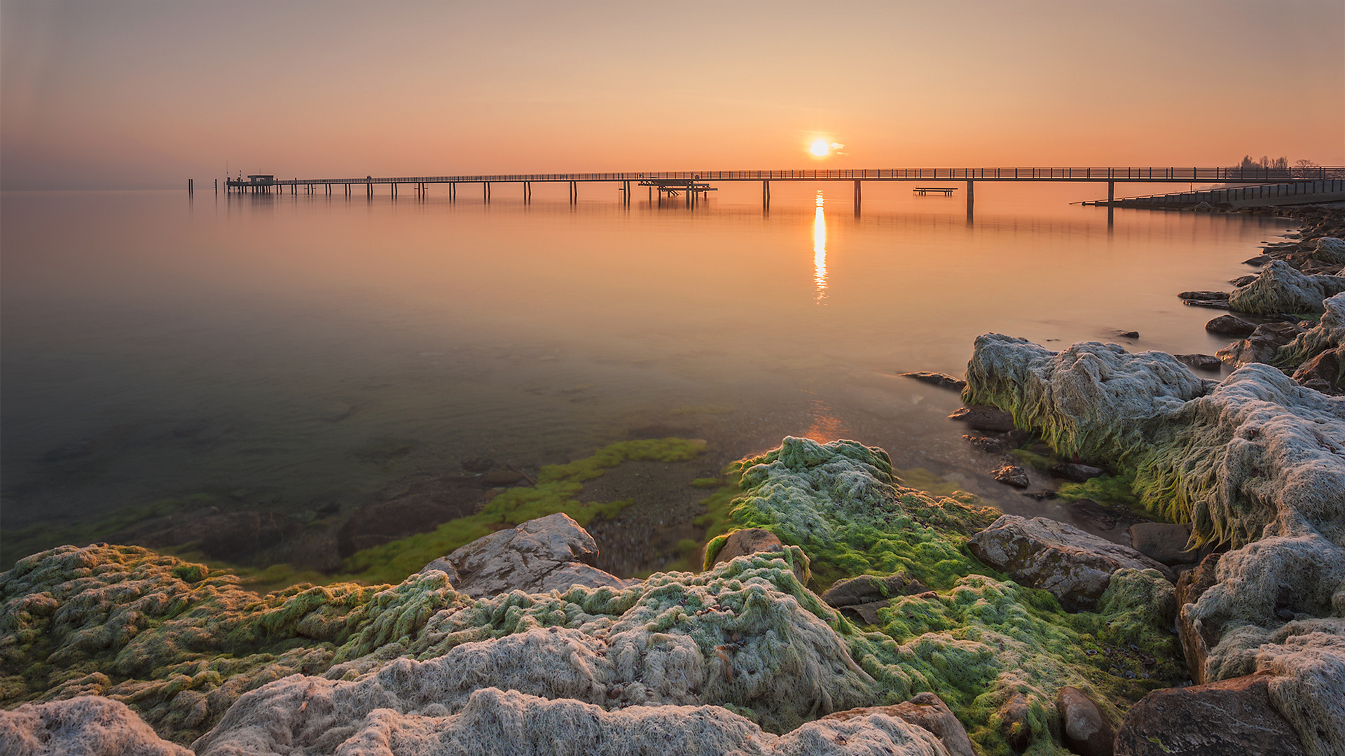 Sunrise at lake constance