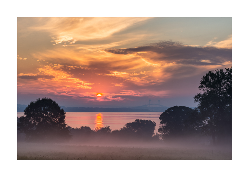 sunrise at Newport Bridge