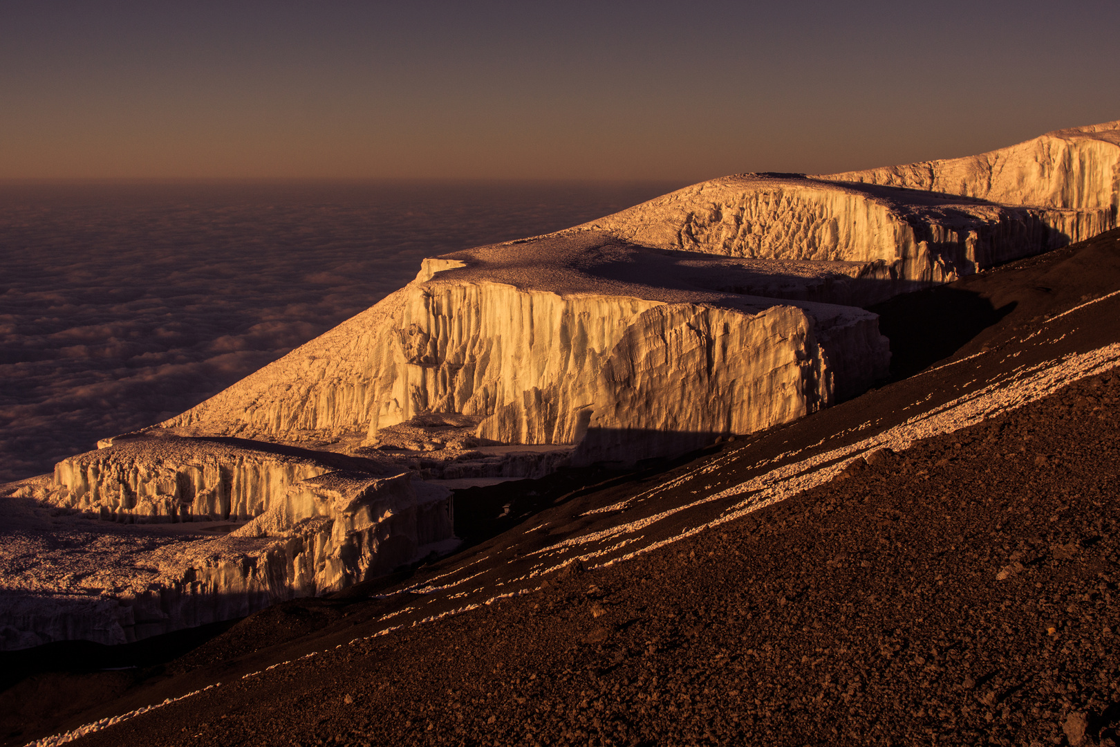 Sunrise at Rebmann Glacier