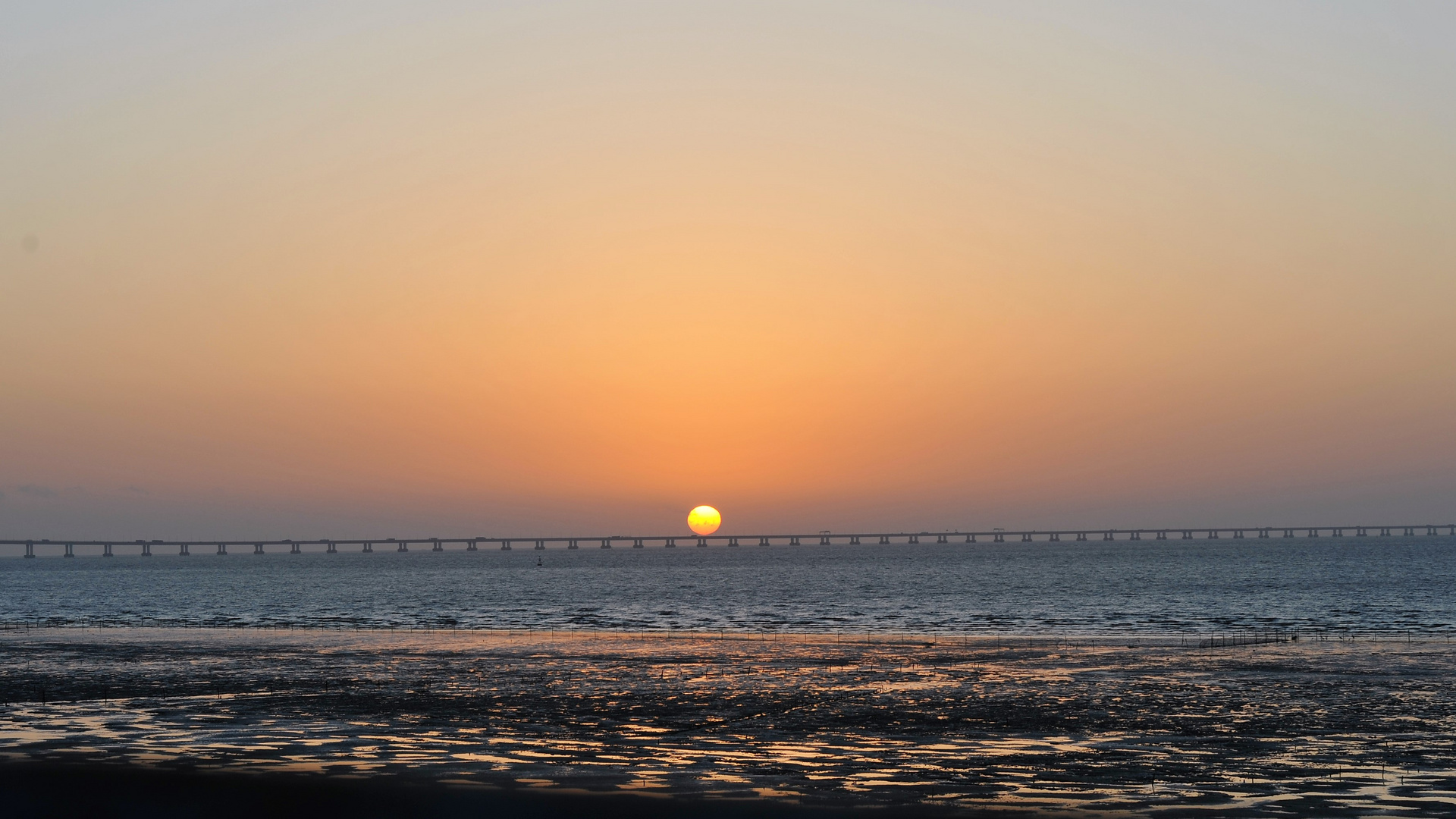 sunrise at the Yangtse delta