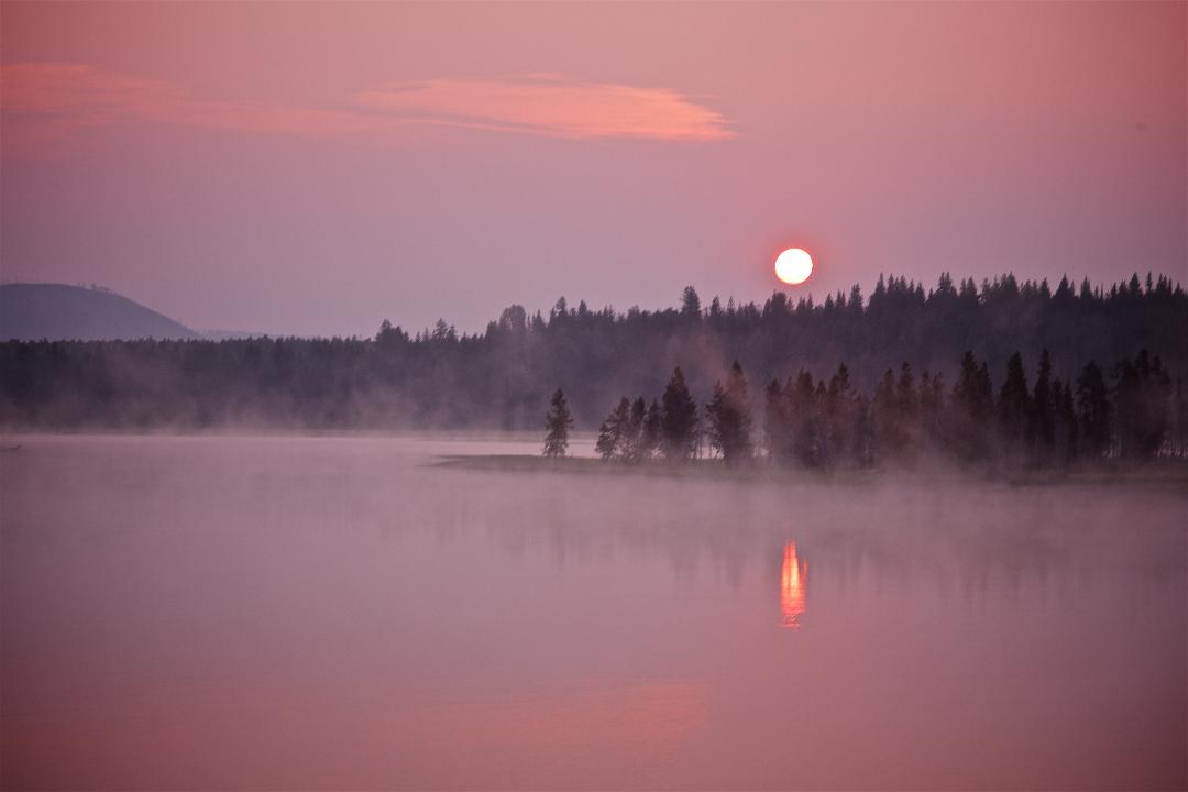 Sunrise at Yellowstone Lake