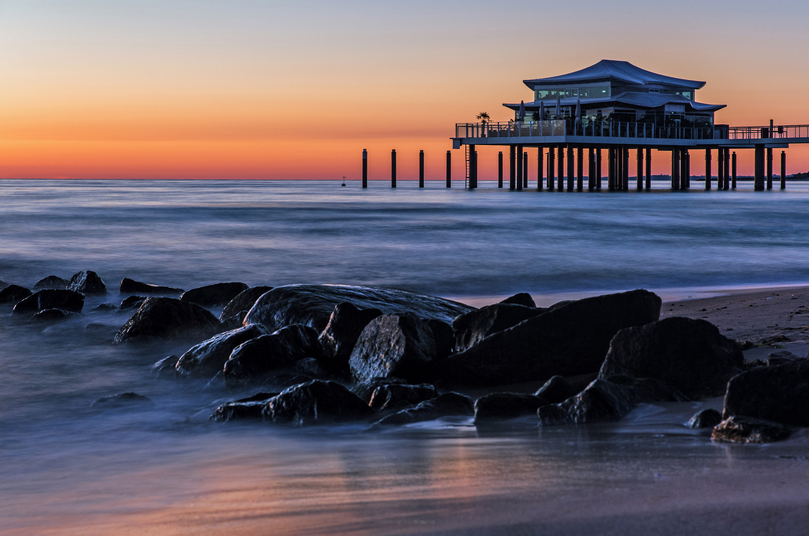 Sunrise behind the baltic sea