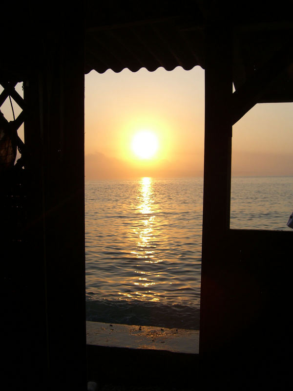 Sunrise behind the door