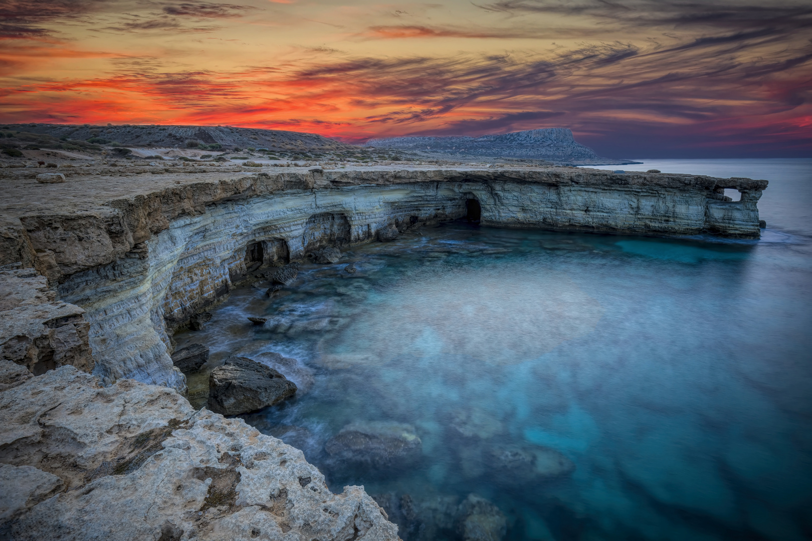 Sunrise bei den Caves von Agia Nappa