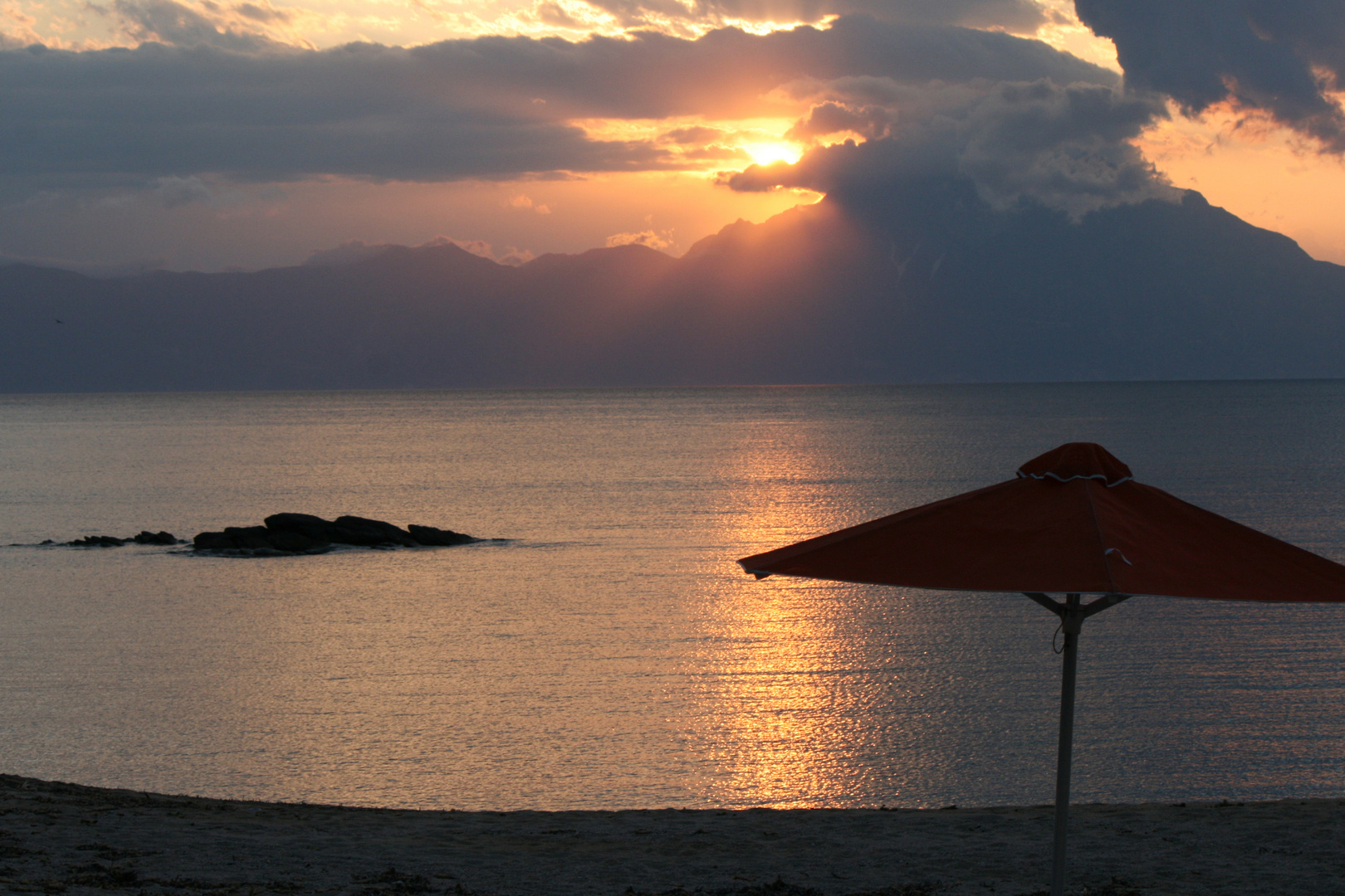 Sunrise from Sarti with Mount Athos