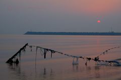 Sunrise in Caspian sea