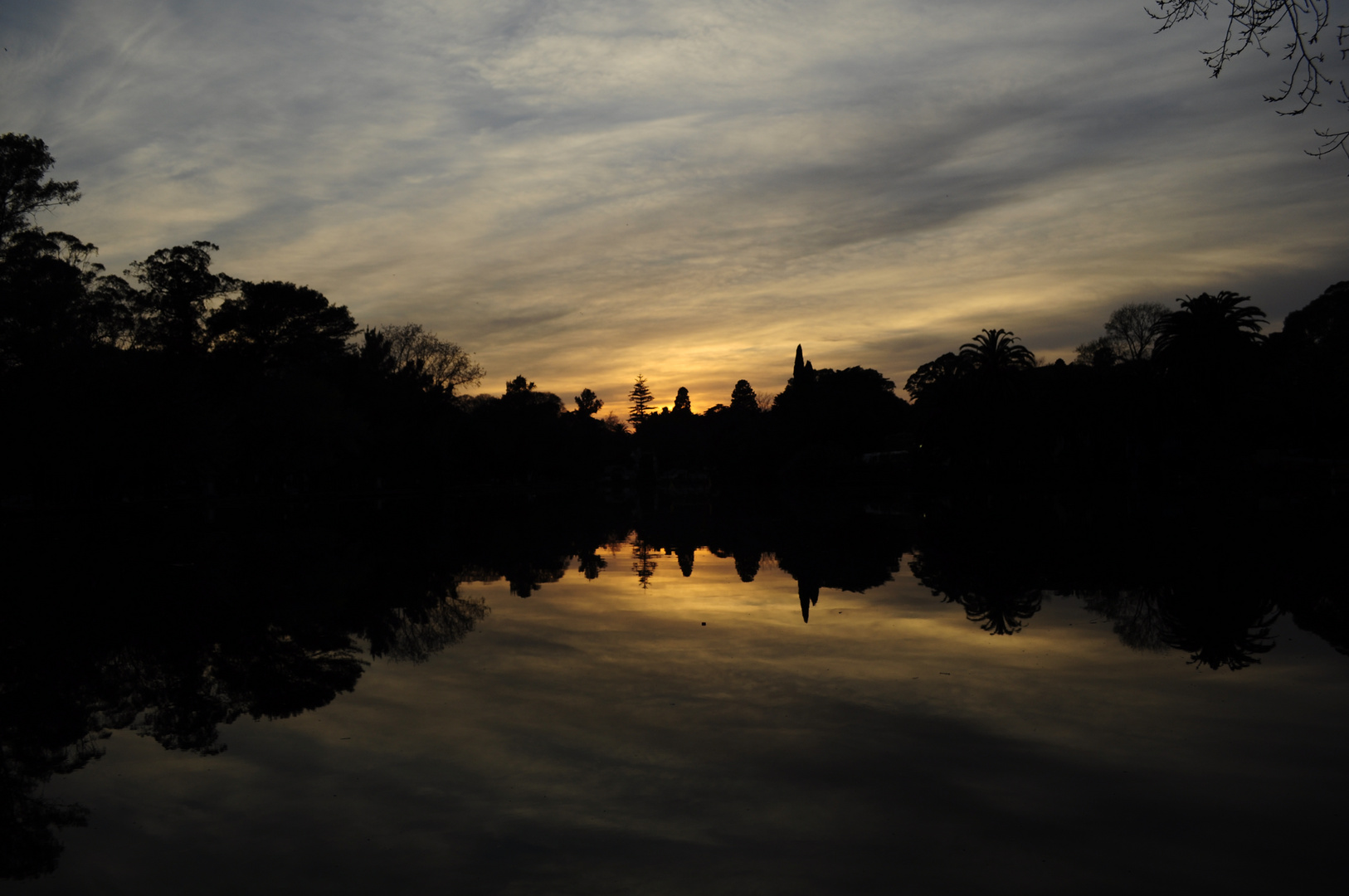 Sunrise in the lake of La Plata, Buenos Aires