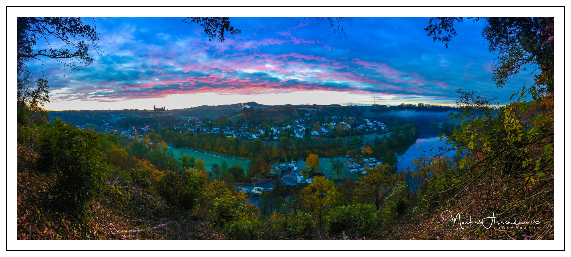 Sunrise mit Blick zu Einkorn und Comburg in Schwäbisch Hall