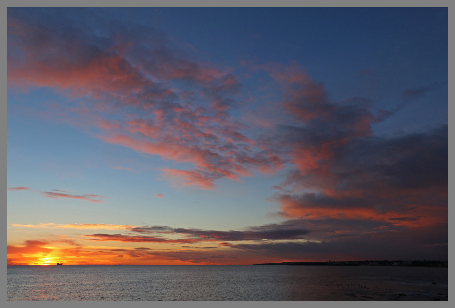 sunrise off whitley bay november