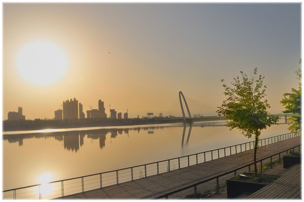 sunrise on Bahe river banks