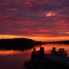 Sunrise on the lake Pielenen, Finland